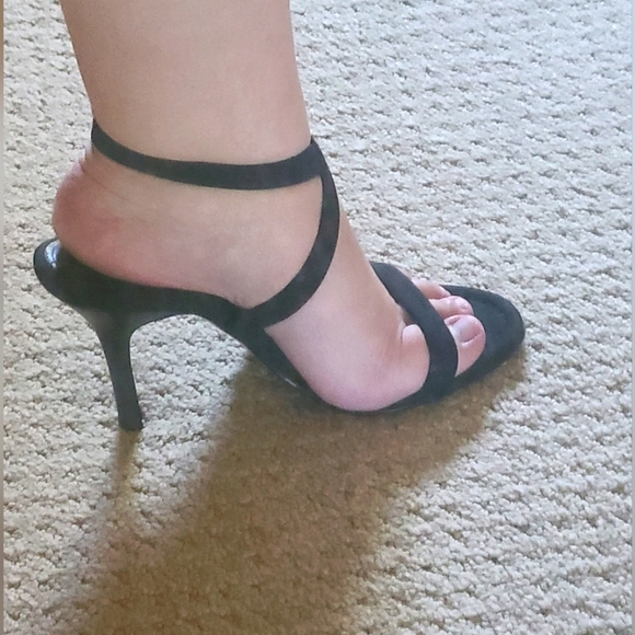 Black Strappy Stiletto Sandals - Picture 4 of 5